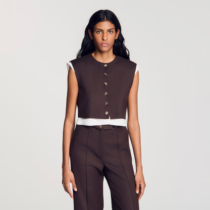 Andrews 2-in-1 wool crop top Light Brown