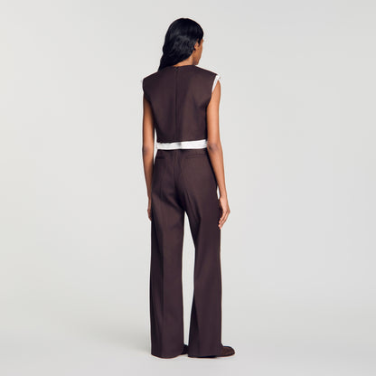Andrews 2-in-1 wool crop top Light Brown
