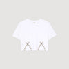 White Rhinestone Crop Top