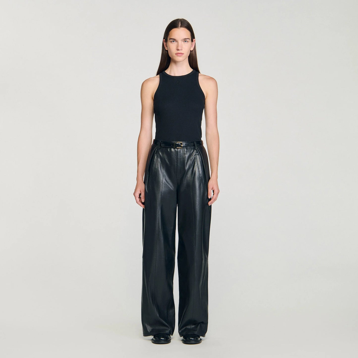 Basics Embroidered Vest Top Black