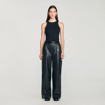 Basics Embroidered Vest Top Black