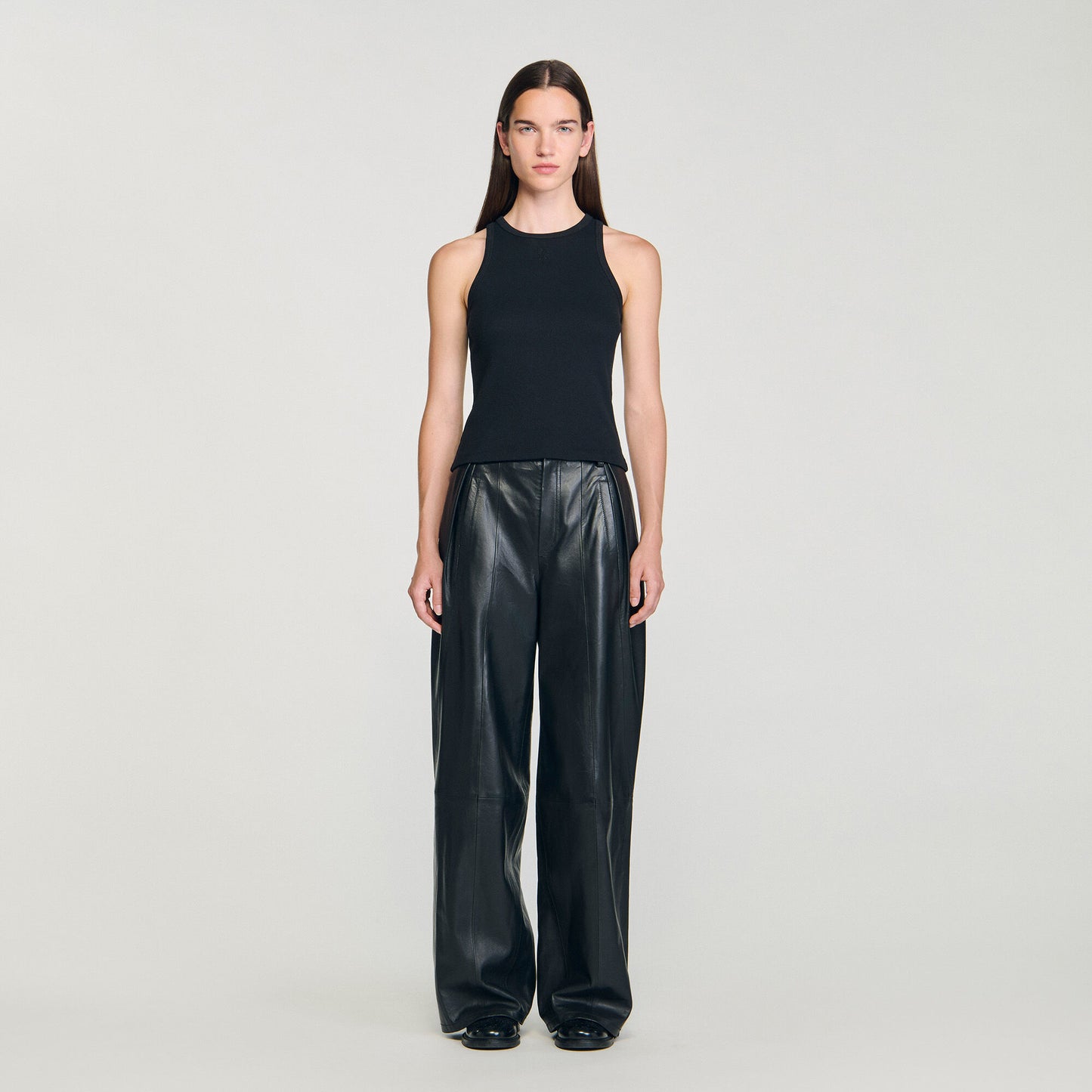 Basics Embroidered Vest Top Black