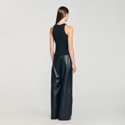 Basics Embroidered Vest Top Black