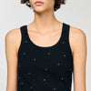 Astrale Vest Top With Rhinestones Black