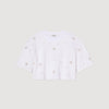 Limonade Cropped Pearl Bead T-Shirt White