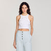Oasis Beaded And Rhinestone Tank Top White