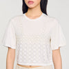 Beaded Cropped T-Shirt White