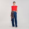 Short Draped T-Shirt Red