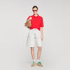 Polie Fancy Button Polo Shirt Red