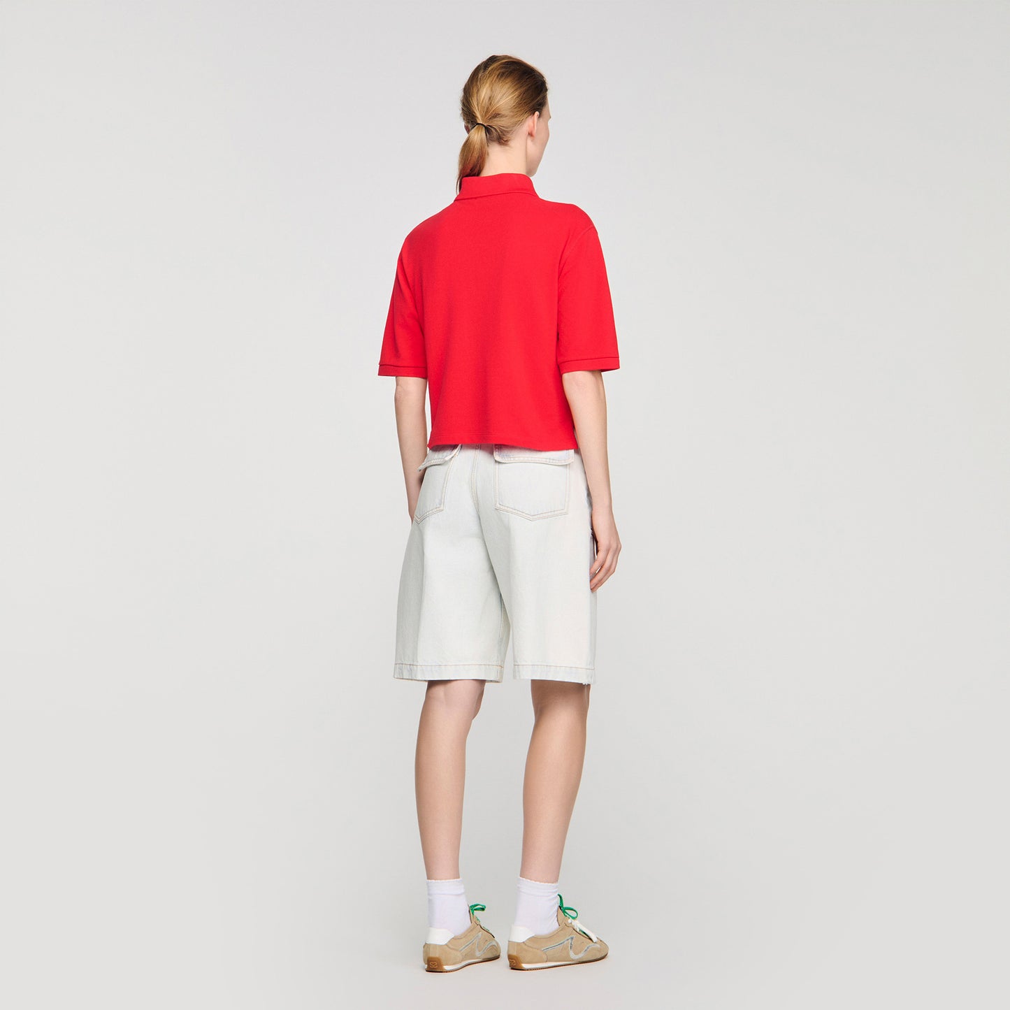 Polie Fancy Button Polo Shirt Red