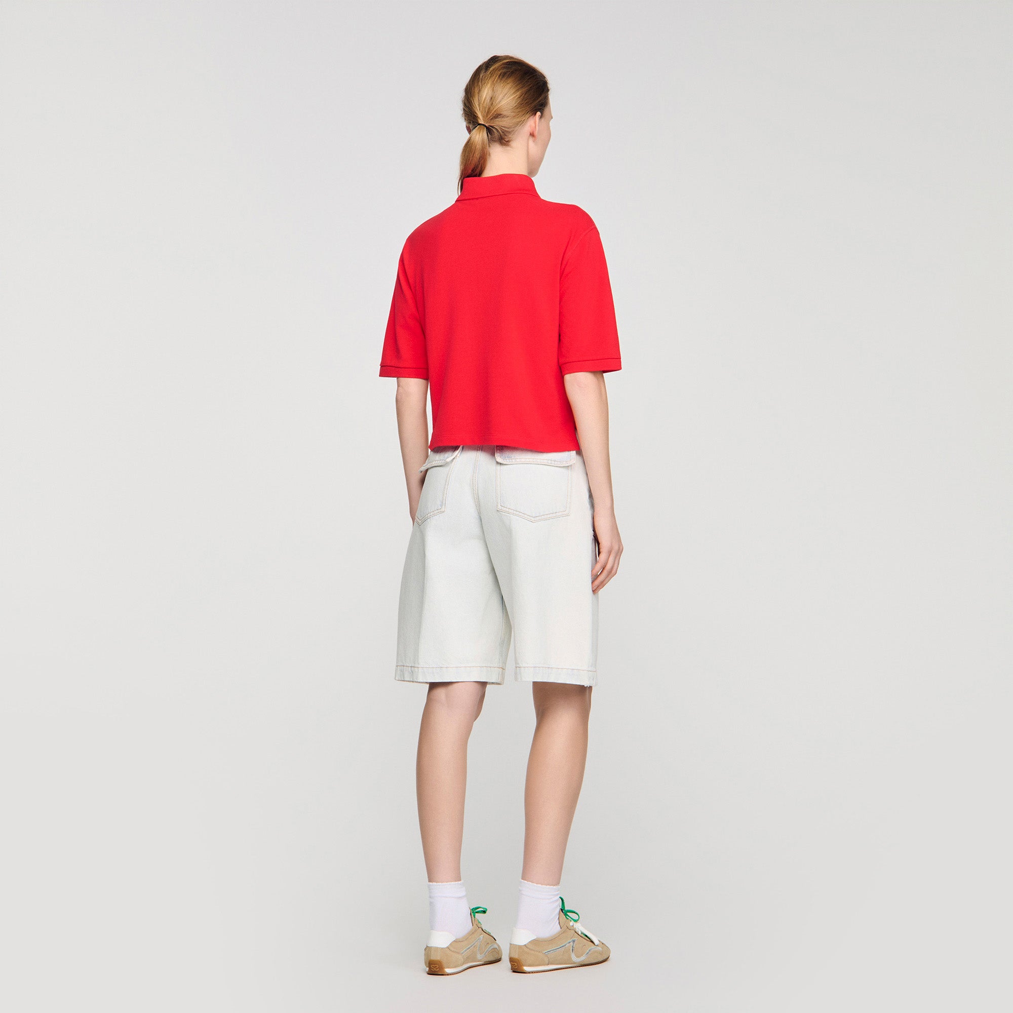 Polie Fancy Button Polo Shirt Red