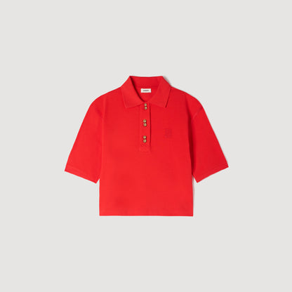 Polie Fancy Button Polo Shirt Red