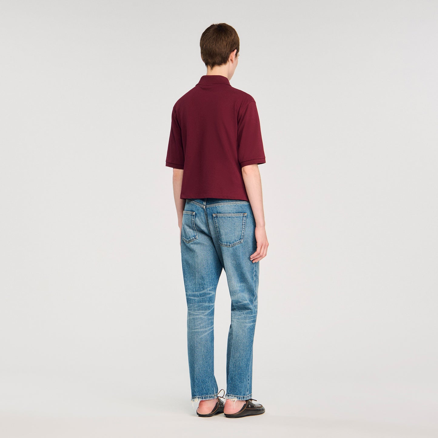 Polie Polo Shirt With Decorative Buttons Bordeaux