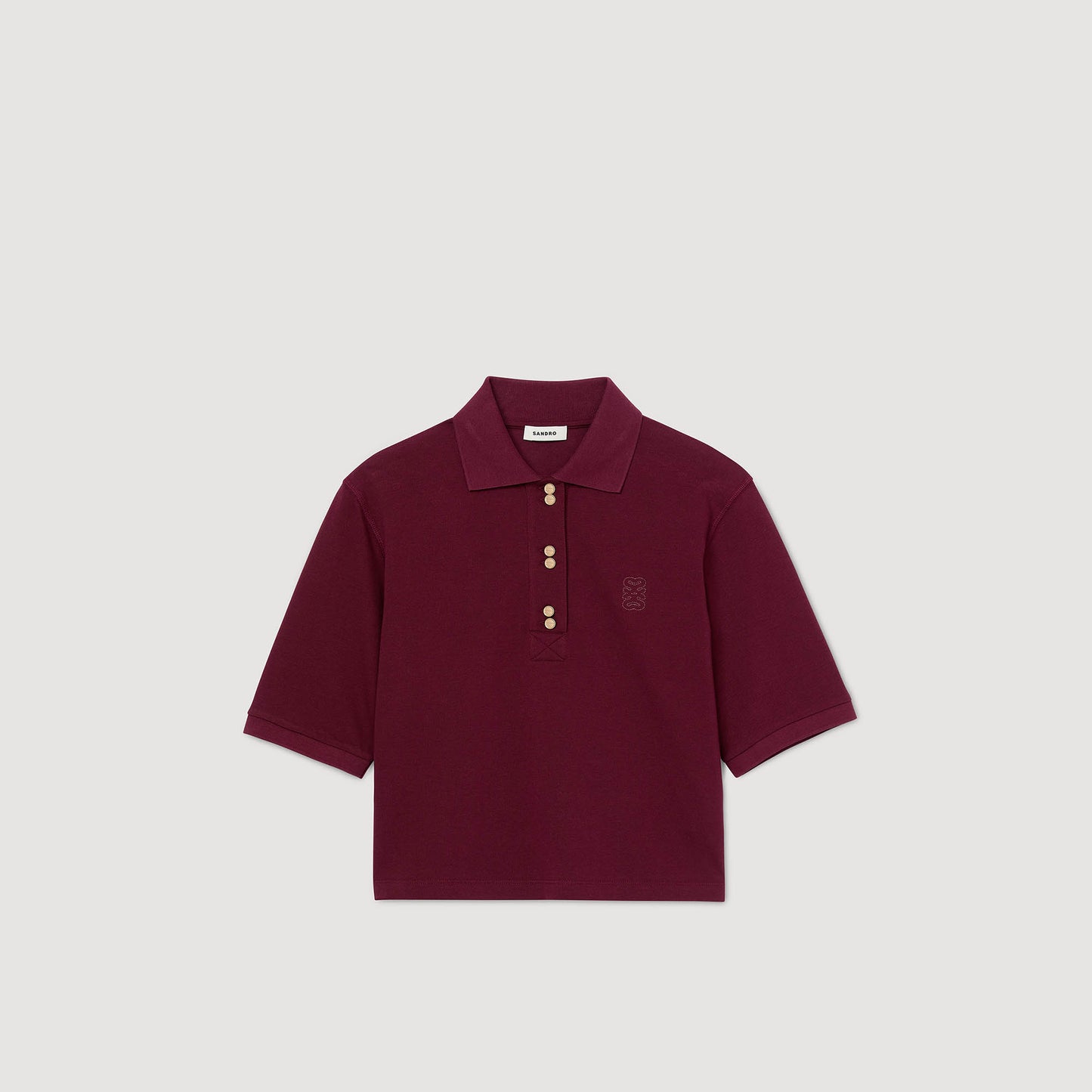 Polie Polo Shirt With Decorative Buttons Bordeaux