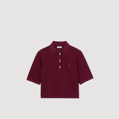 Polie Polo Shirt With Decorative Buttons Bordeaux