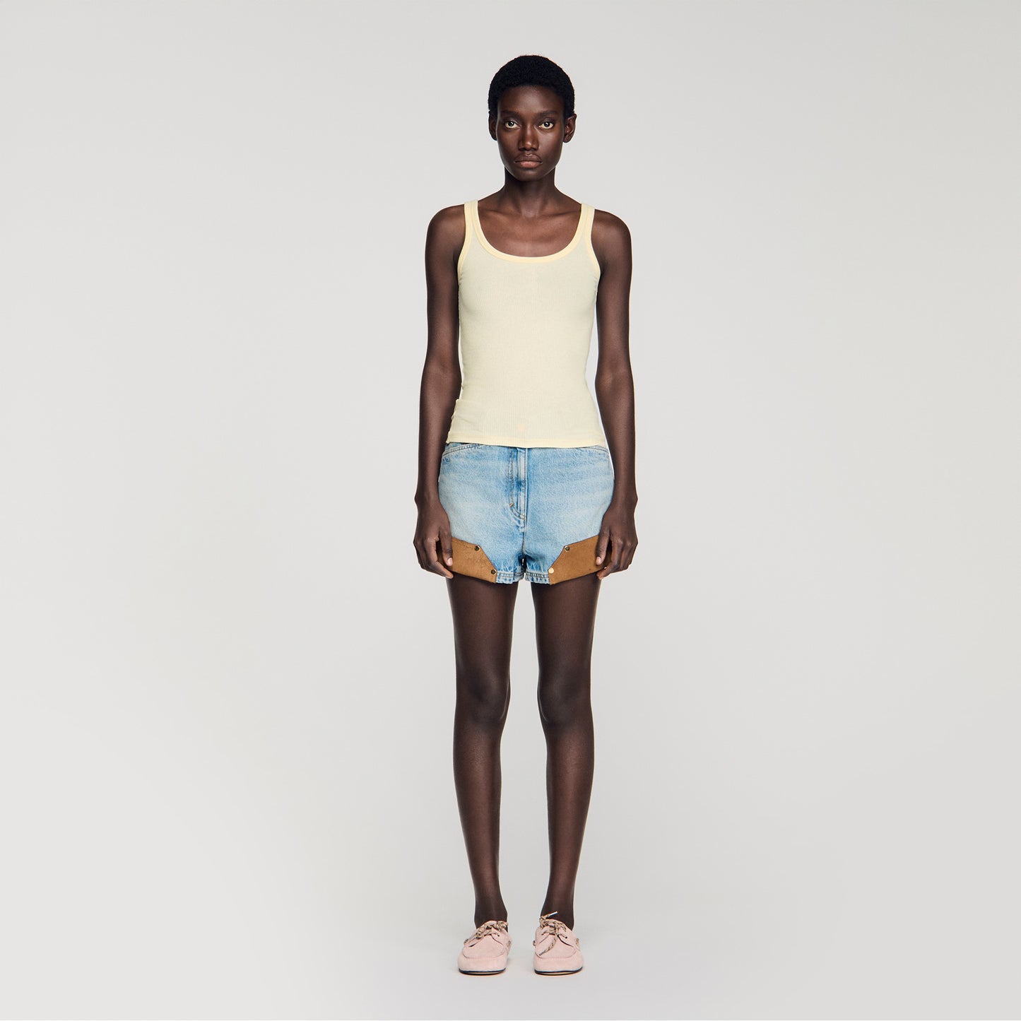Vertige Ribbed Vest Top LIGHT YELLOW