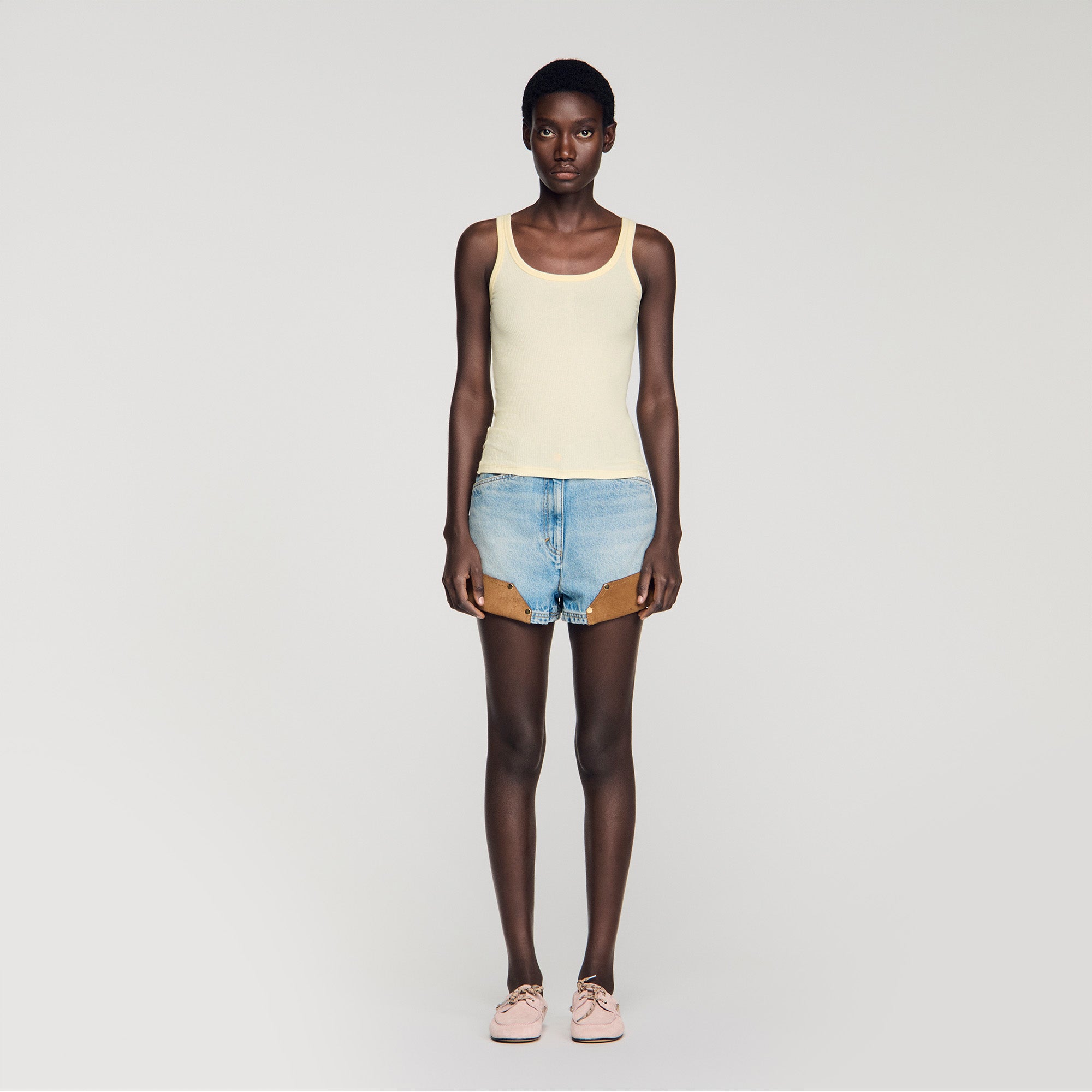 Vertige Ribbed Vest Top LIGHT YELLOW