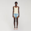 Vertige Ribbed Vest Top LIGHT YELLOW