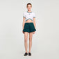Ninon Two-Tone Cropped T-Shirt White
