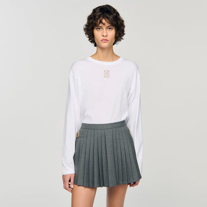 Ezrane T-Shirt With Embroidery White