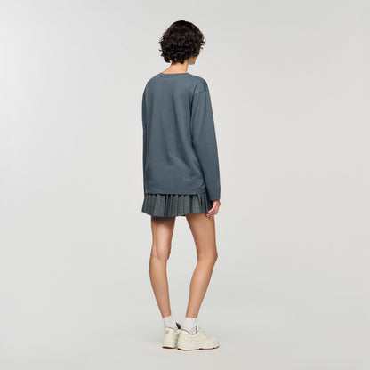 Ezrane T-Shirt With Embroidery Grey