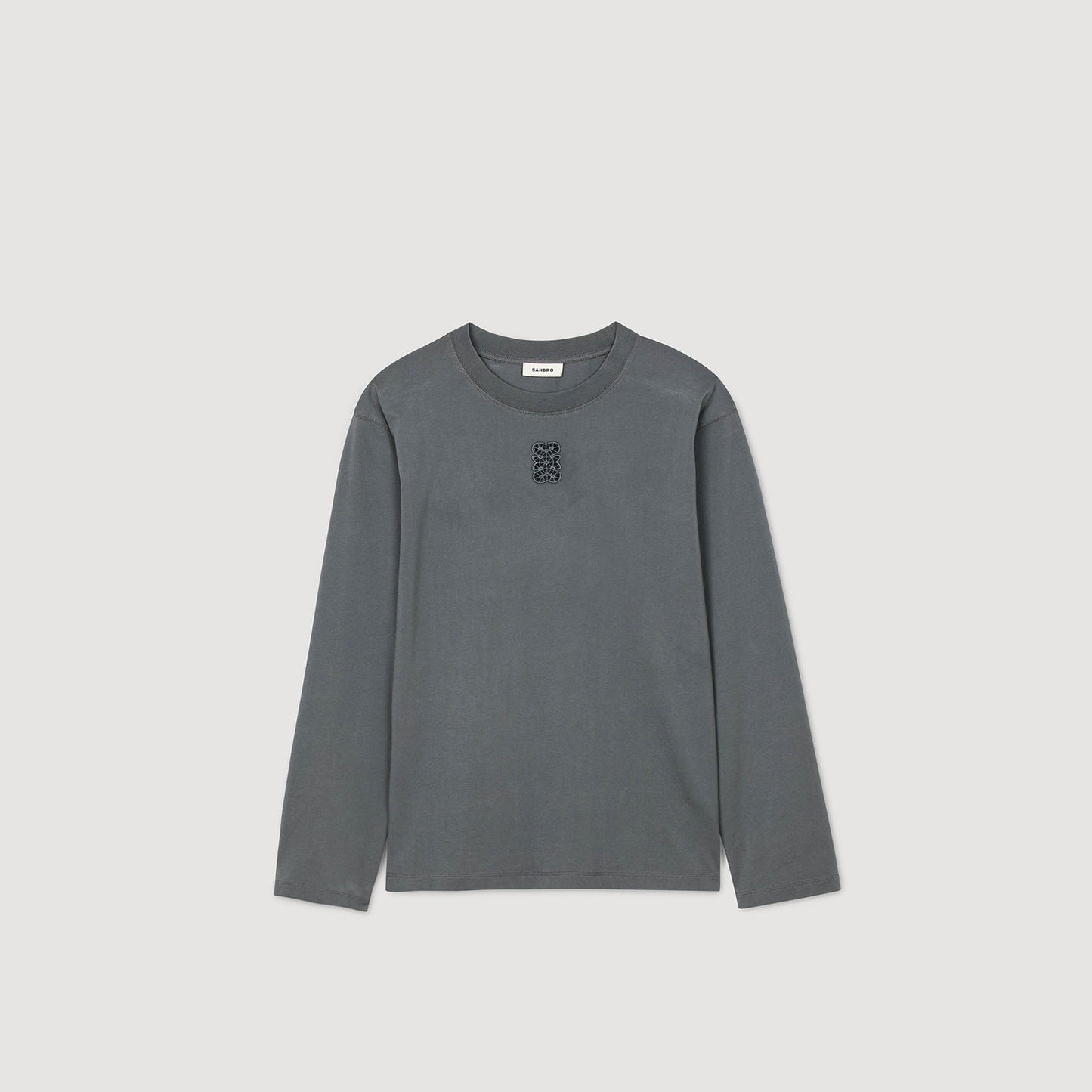 Ezrane T-Shirt With Embroidery Grey