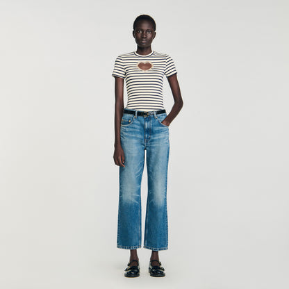 Summer Rhinestone Heart T-Shirt Ecru