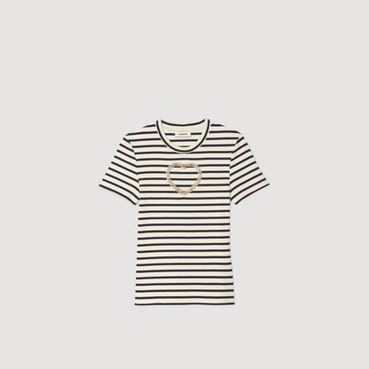 Summer Rhinestone Heart T-Shirt Ecru