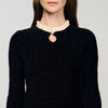 Eugenie Smocked T-Shirt Black / Ecru