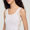 Isia Vest Top With Lace Detail White