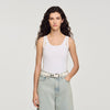 Isia Vest Top With Lace Detail White
