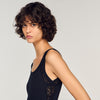 Isia Vest Top With Lace Detail Black