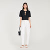 Azalee Rhinestone Cropped T-Shirt Black