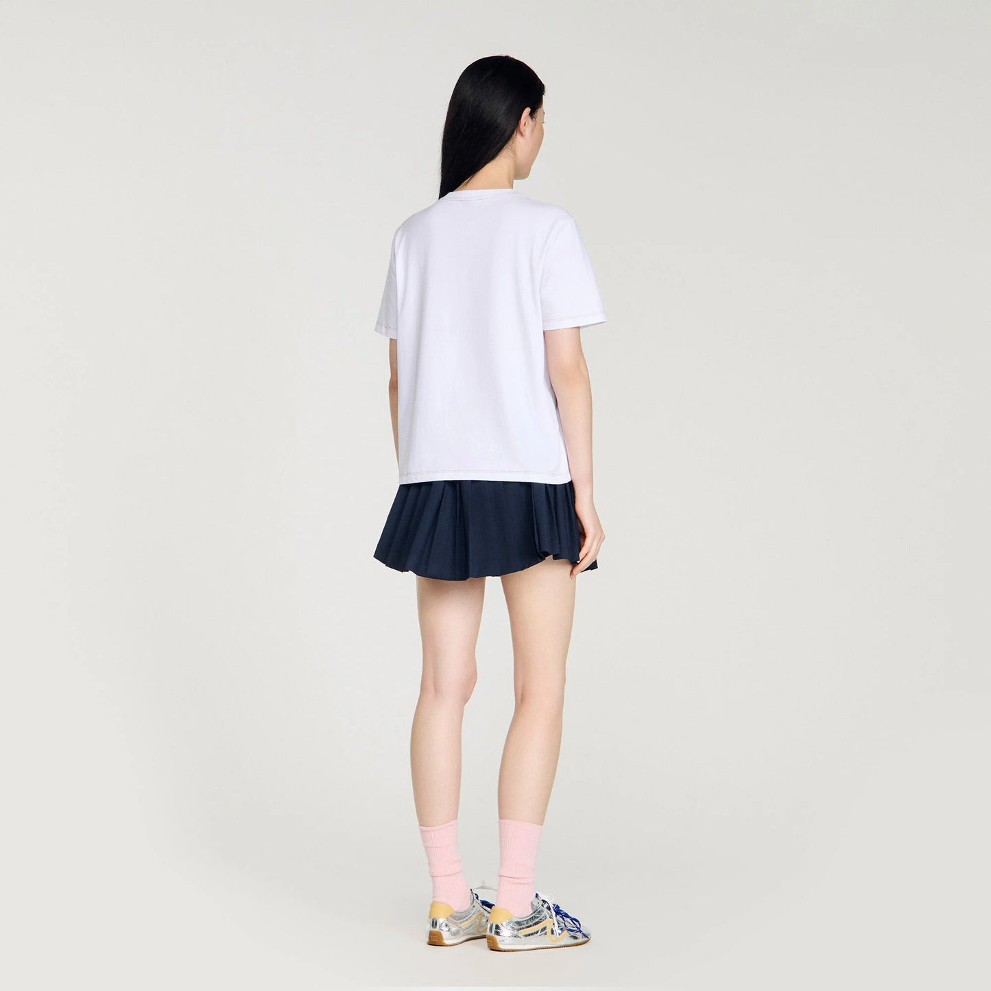 Maisie Horse Embroidery Cotton T-Shirt White