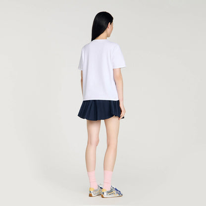 Maisie Horse Embroidery Cotton T-Shirt White