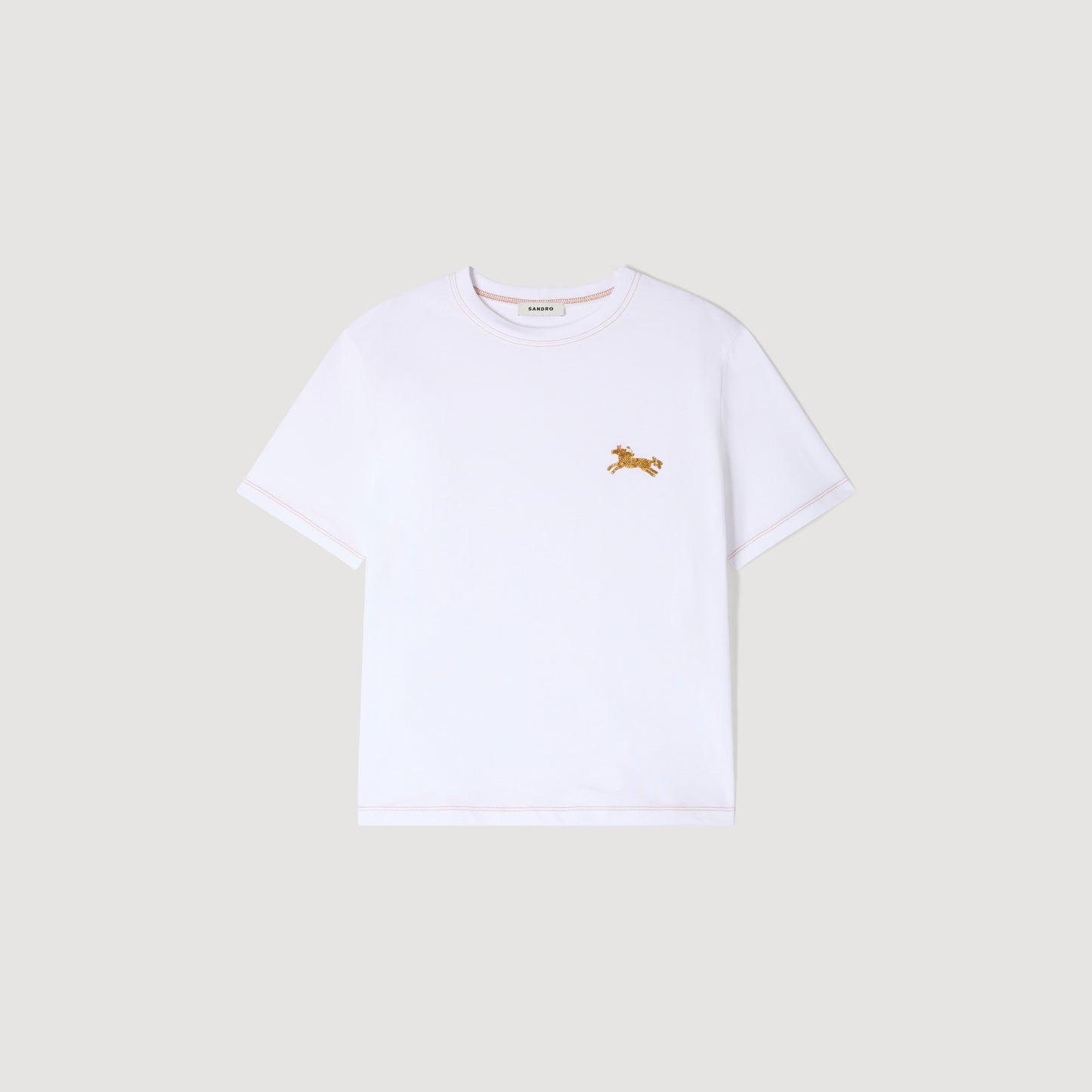 Maisie Horse Embroidery Cotton T-Shirt White