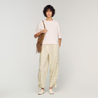 T Shirt With Contrasting Trim Light Pink