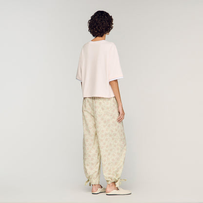 T Shirt With Contrasting Trim Light Pink