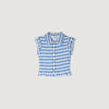 Cerise Check Smocked T-Shirt BLU / WHITE