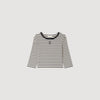 Aubin Short Striped Tee With Pearl Collar Navy Blue