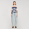 Daisy Teeshirt Scarf Print T-Shirt DEEP BLUE / OCHER