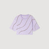 Strass Wave Rhinestone Cropped T-Shirt Mauve