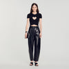 Lovejoy Ruched heart cropped T-shirt Black