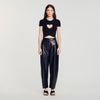 Lovejoy Ruched heart cropped T-shirt Black