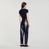Lovejoy Ruched heart cropped T-shirt Black