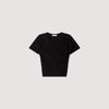 Lovejoy Ruched heart cropped T-shirt Black