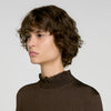 Lya Smocked T-shirt with ruffle collar Brown