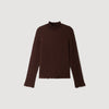 Lya Smocked T-shirt with ruffle collar Brown