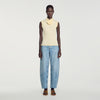 Dreamer Smocked T-shirt with flower detail Vanilla