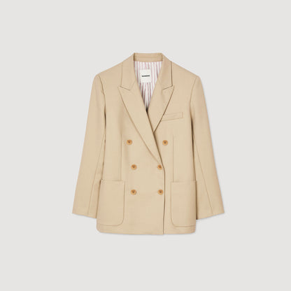 Double-Breasted Suit Jacket Sand